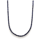 Necklaces 14K & 18K Gold East West Emerald Cut Blue Sapphire Necklace