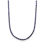 Necklaces 14K & 18K Gold East West Emerald Cut Blue Sapphire Necklace
