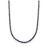 Necklaces 14K & 18K Gold East West Emerald Cut Blue Sapphire Necklace