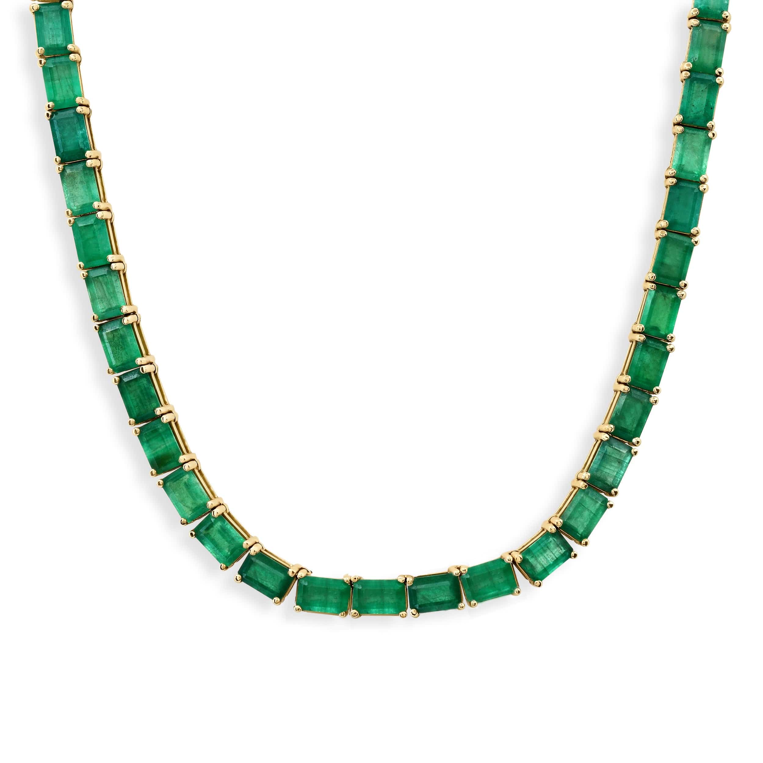 Necklaces 14K & 18K Gold East West Emerald Necklace