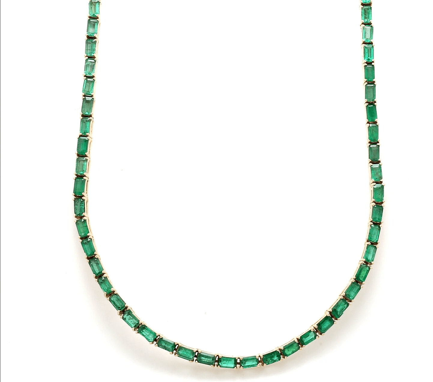 Necklaces 14K & 18K Gold East West Emerald Necklace