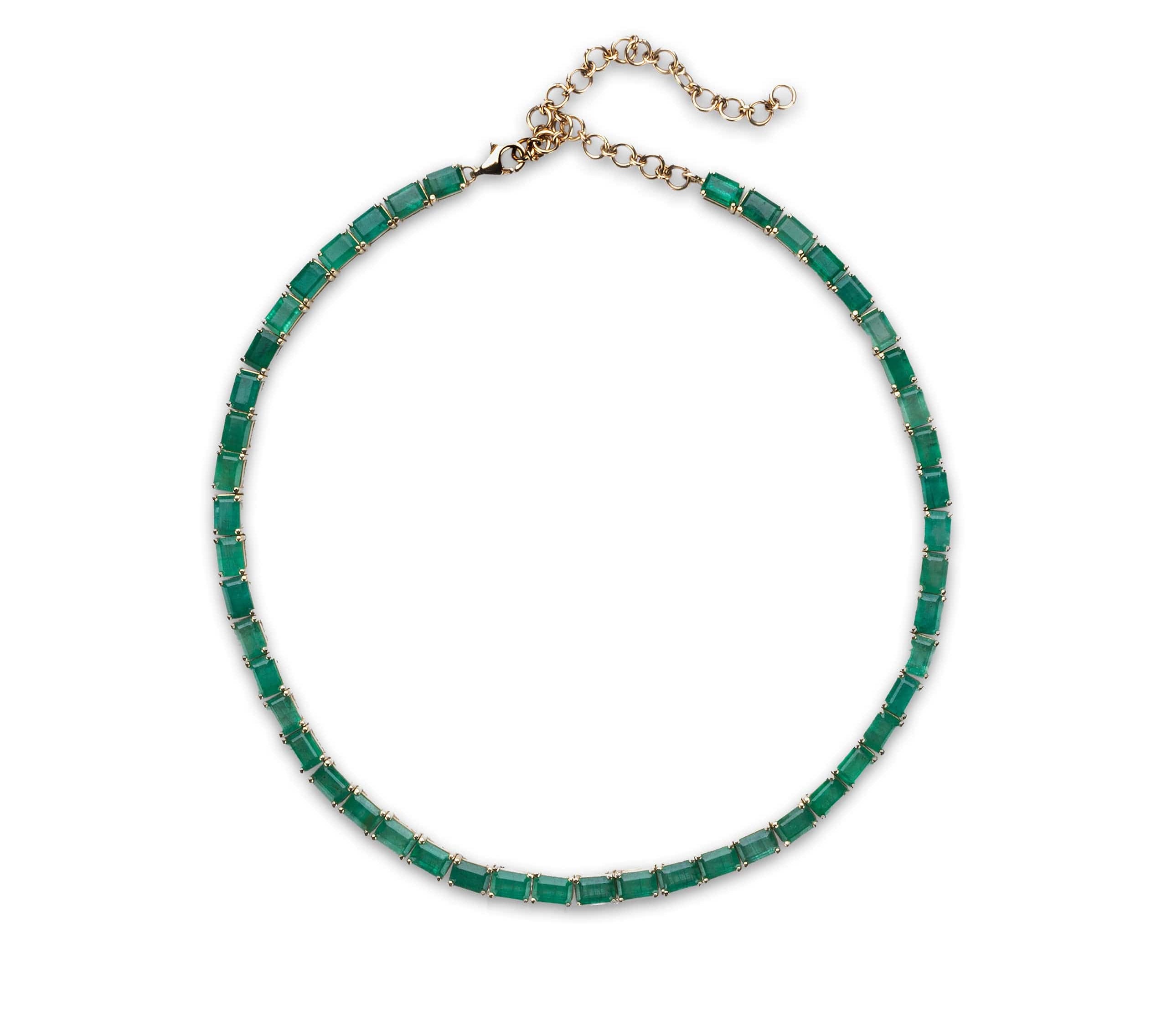 Necklaces 14K & 18K Gold East West Emerald Necklace, Large