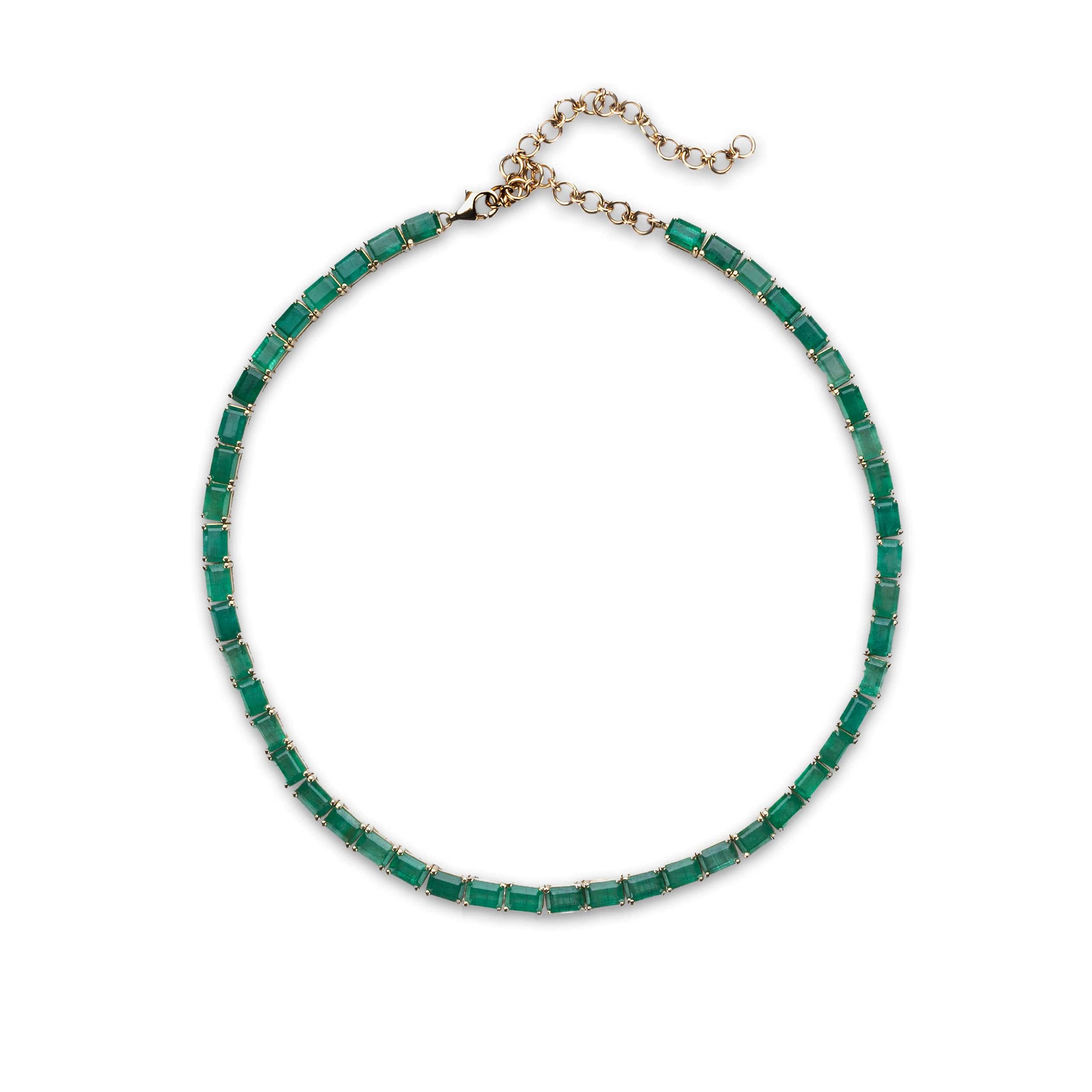 Necklaces 14K & 18K Gold East West Emerald Necklace, Large