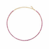 Necklaces 14K & 18K Gold East West Oval Pink Sapphire Necklace