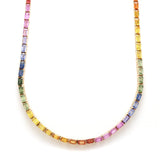 Necklaces 14K & 18K Gold East West Rainbow Sapphire Necklace