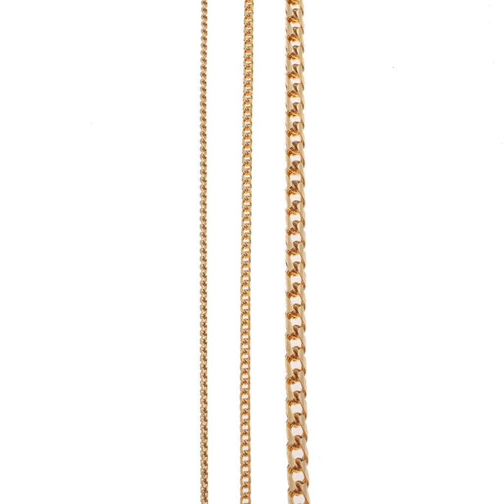Necklaces 14K & 18K Gold Extra Large Franco Diamond Cut Chain Necklace 4.5mm and up