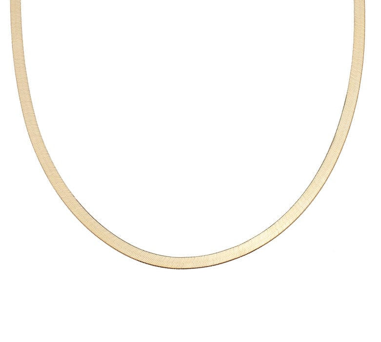 Necklaces 14K & 18K Gold Herringbone Chain Necklace 5mm