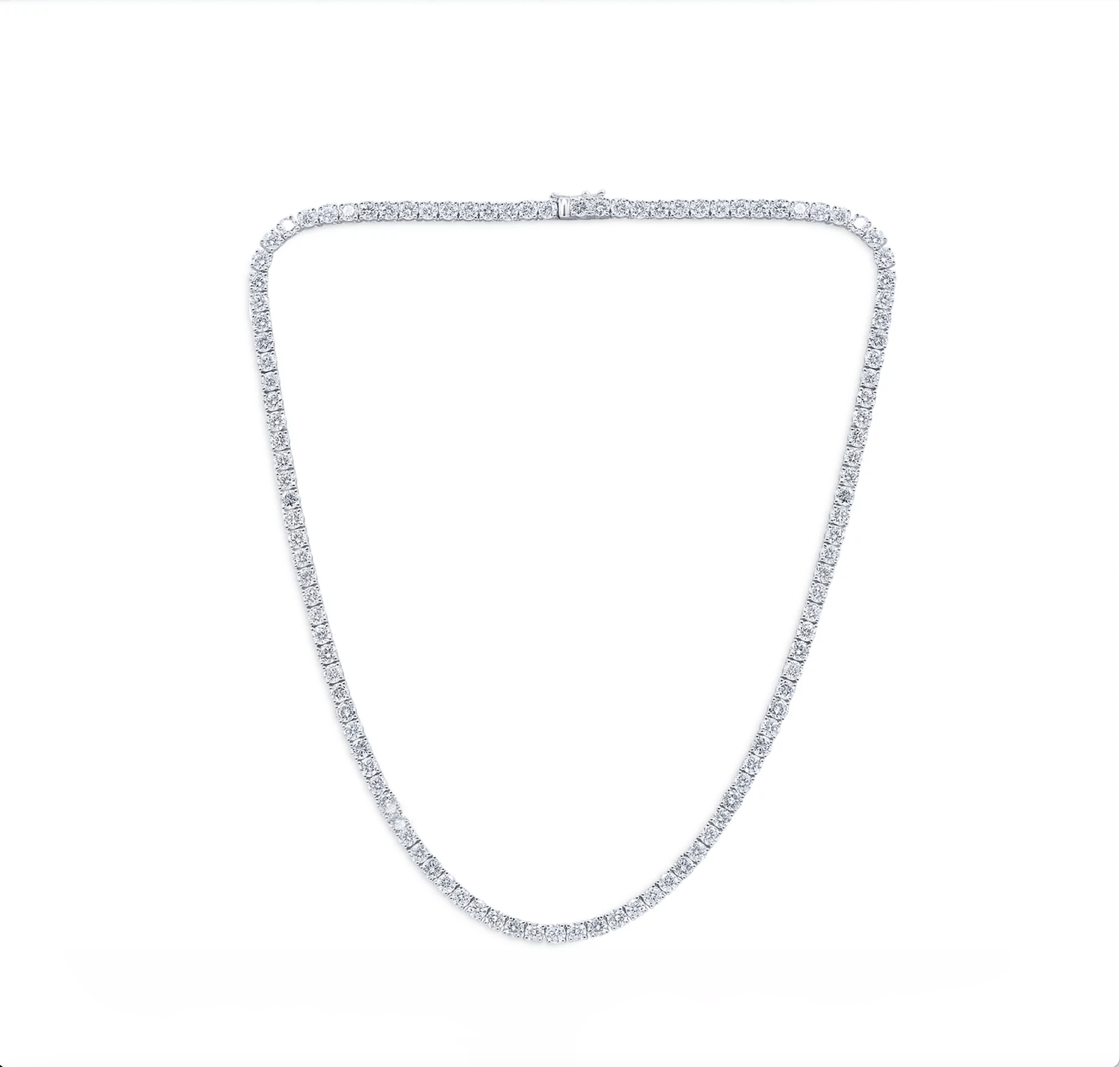 Necklaces 14K & 18K Gold Round Brilliant Diamond Necklace, Lab Grown, 4 Prong