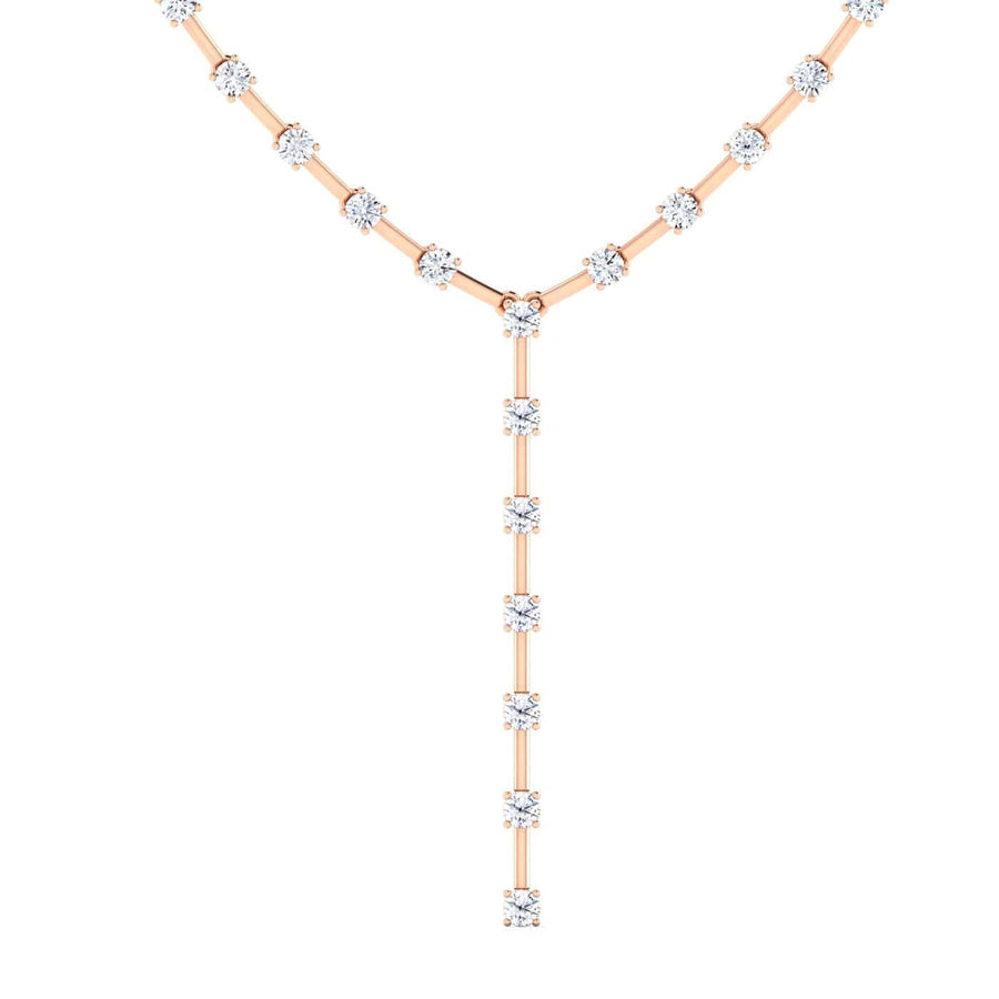 Necklaces 14K & 18K Gold Round Strand Drop Y Diamond Necklace 2.29 ct, Lab Grown