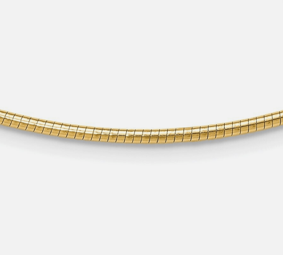 Necklaces 14K & 18K Solid Gold Omega Chain Necklace 1.5mm