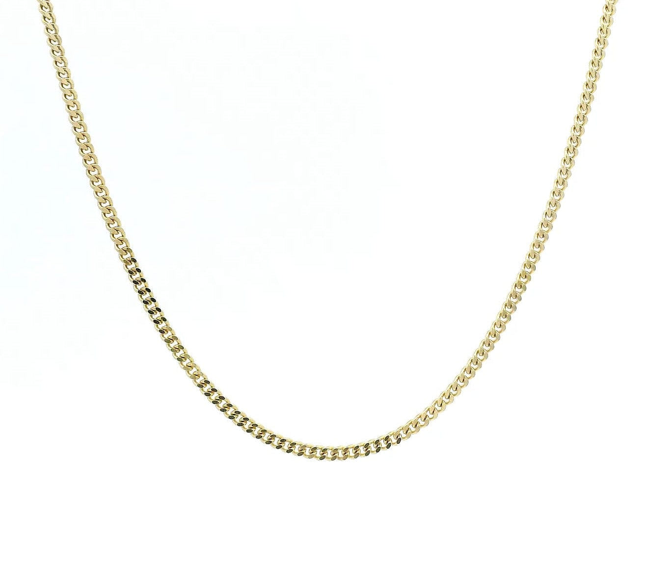 Necklaces 14K and 18K Solid Gold Mini Cuban Link Chain Necklace 1.5 mm