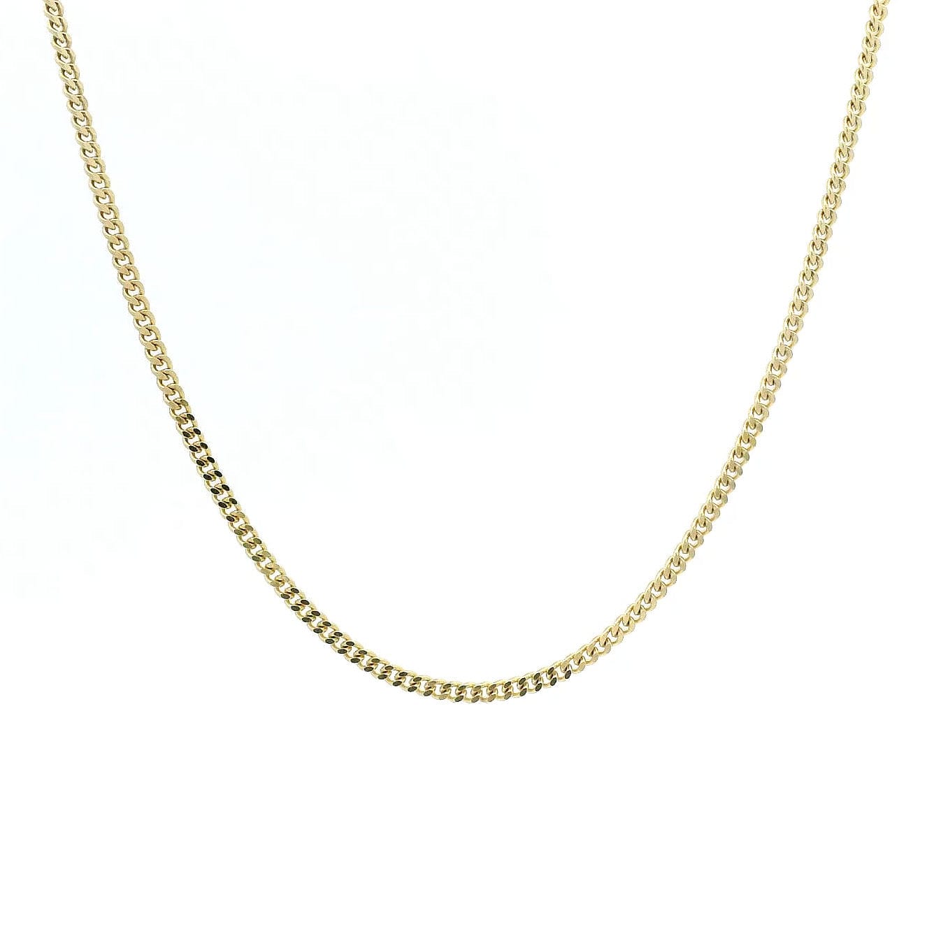 Necklaces 14K and 18K Solid Gold Mini Cuban Link Chain Necklace 1.5 mm
