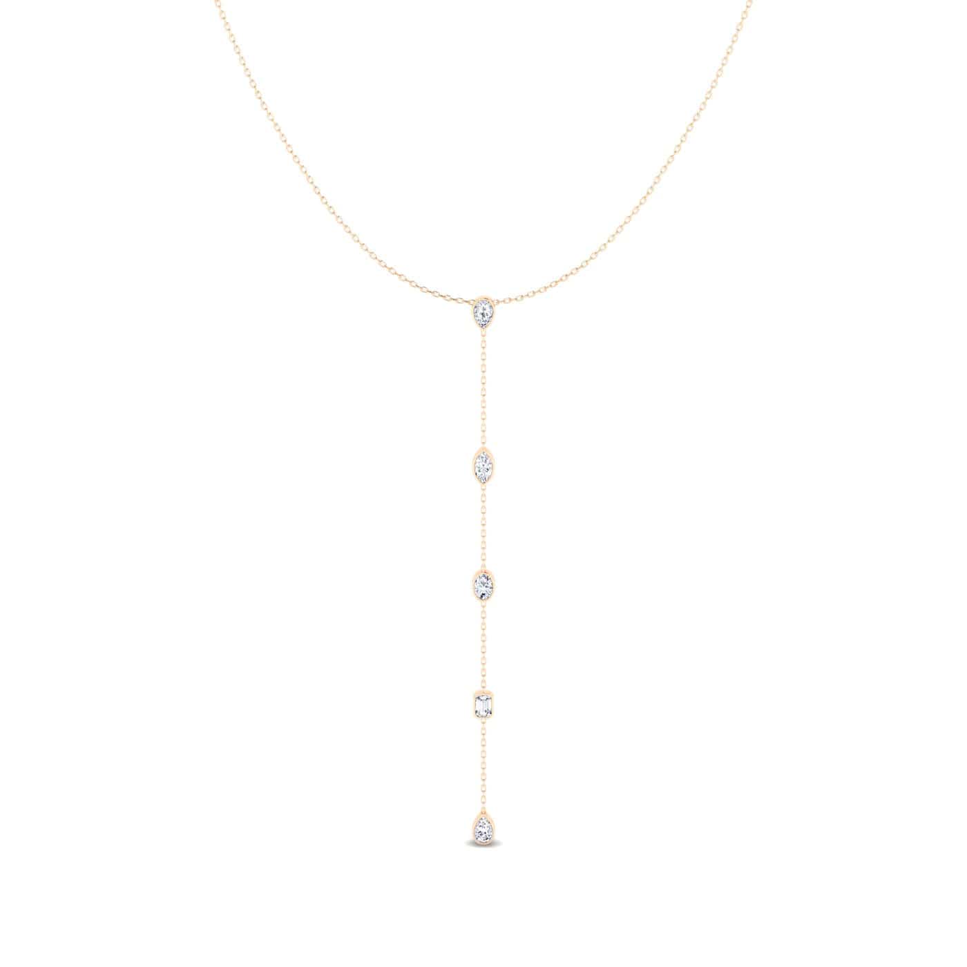 Necklaces 14K Gold Diamond Drop Y Necklace, Lab Grown
