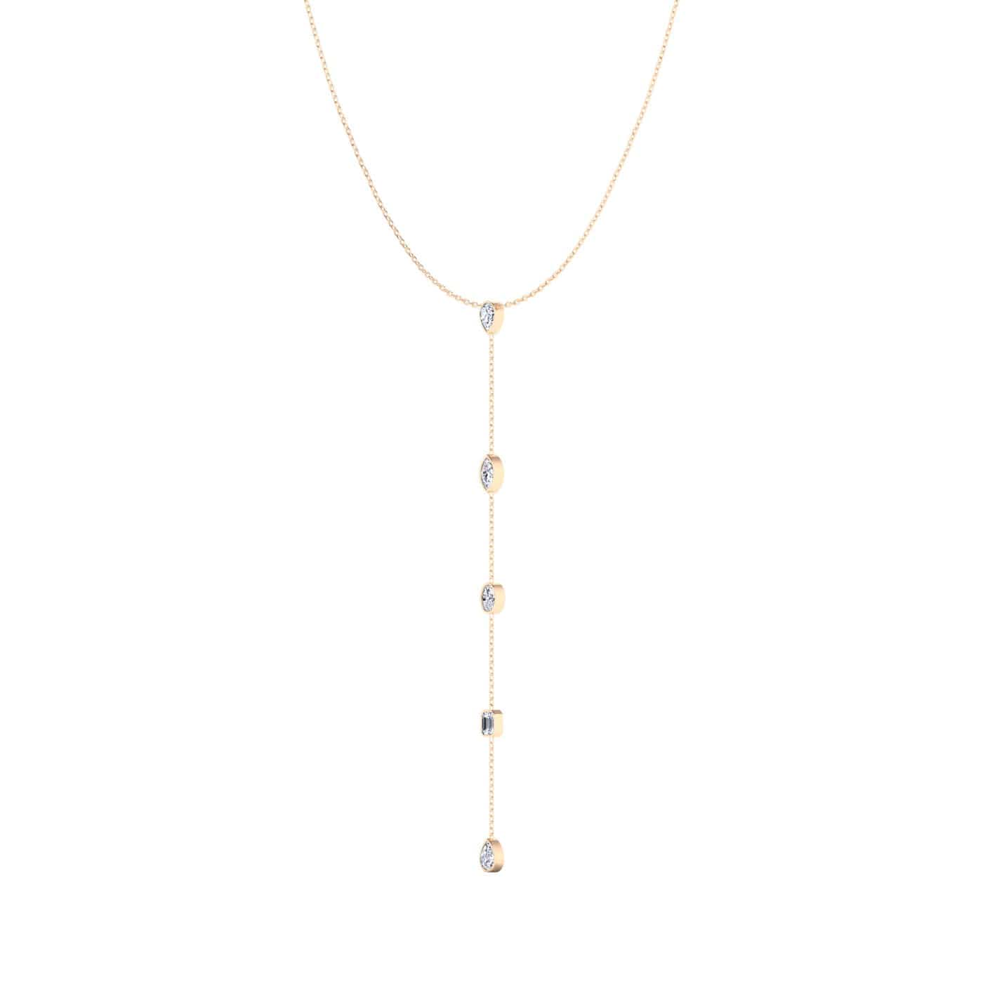 Necklaces 14K Gold Diamond Drop Y Necklace, Lab Grown