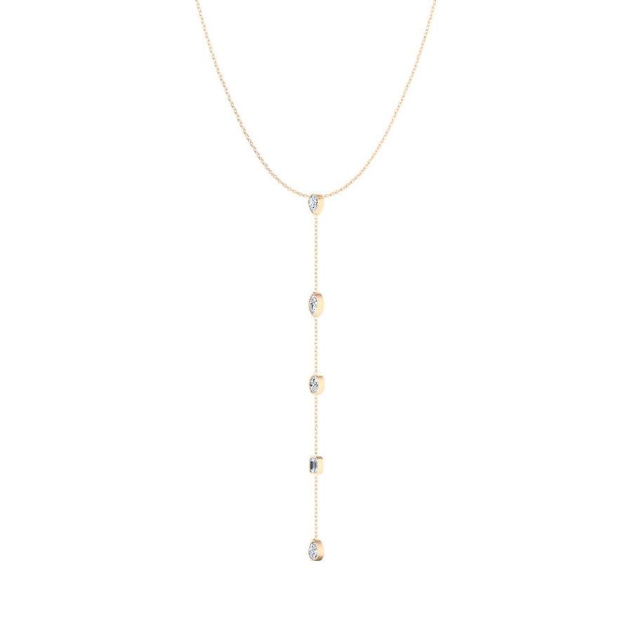 Necklaces 14K Gold Diamond Drop Y Necklace, Lab Grown