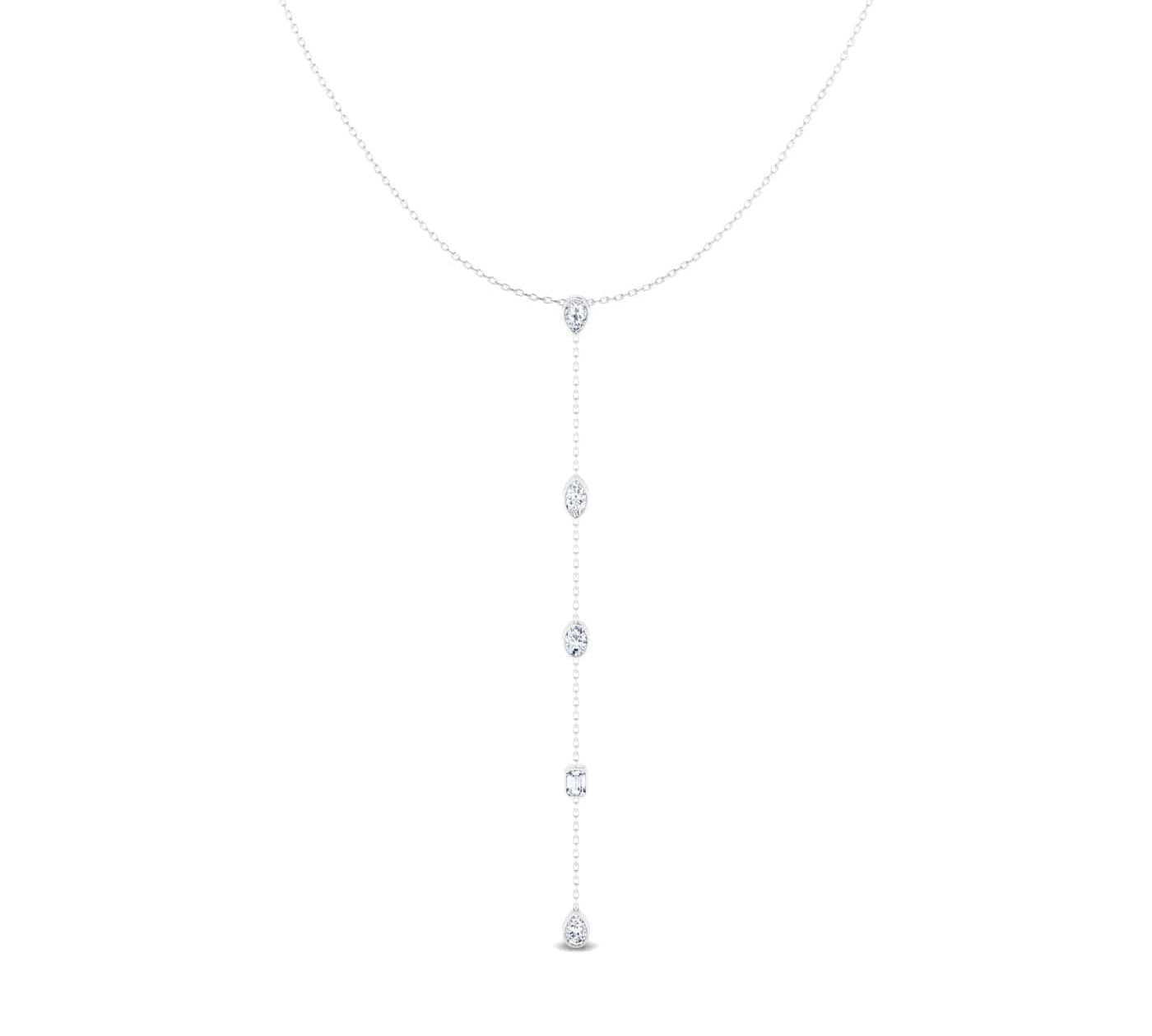 Necklaces 14K Gold Diamond Drop Y Necklace, Lab Grown
