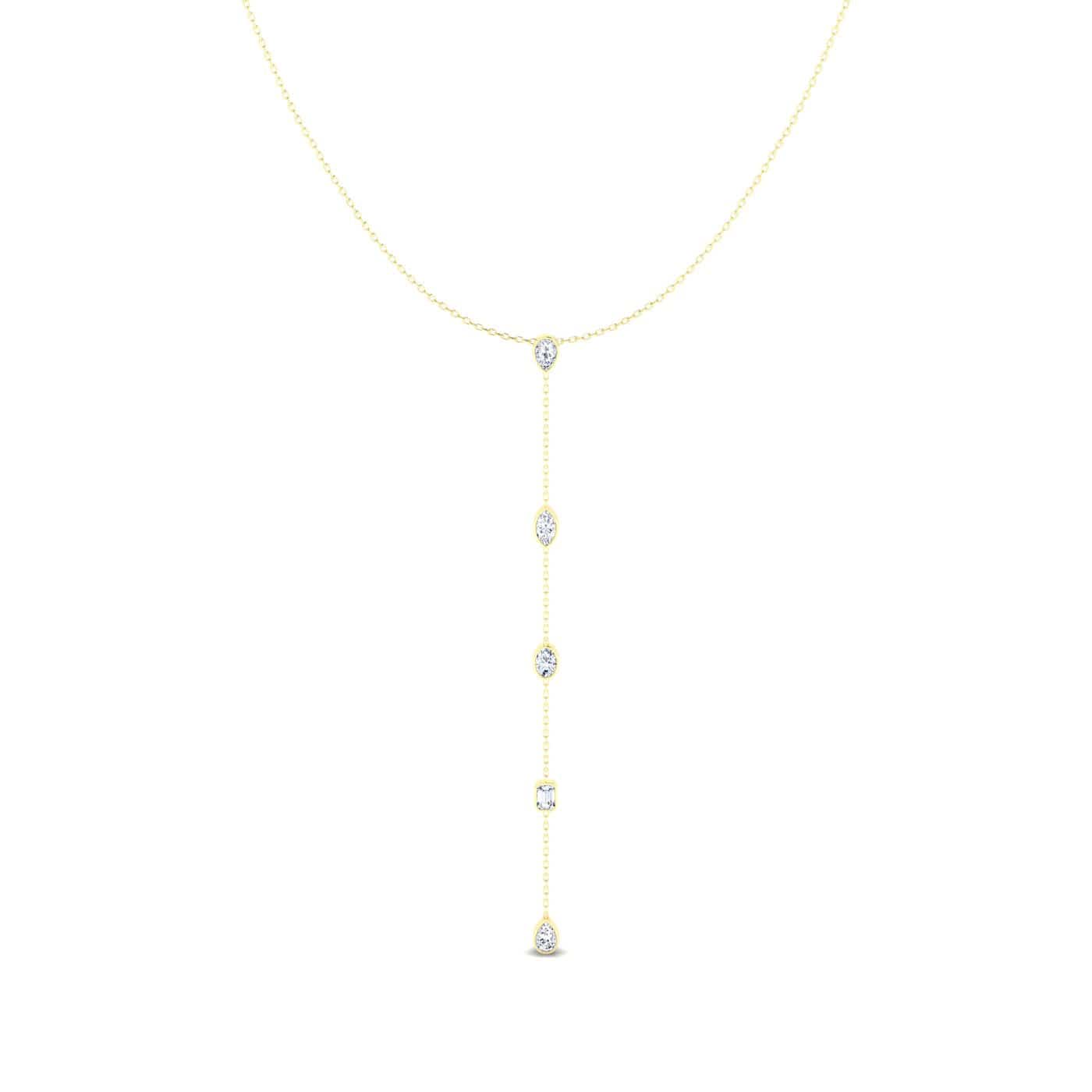 Necklaces 14K Gold Diamond Drop Y Necklace, Lab Grown