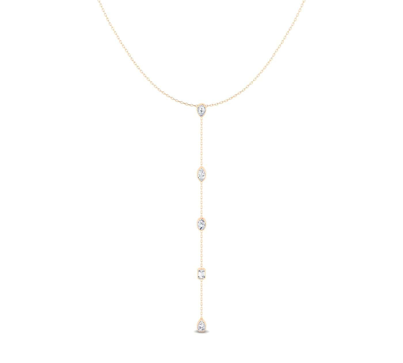 Necklaces 14K Gold Diamond Drop Y Necklace, Lab Grown