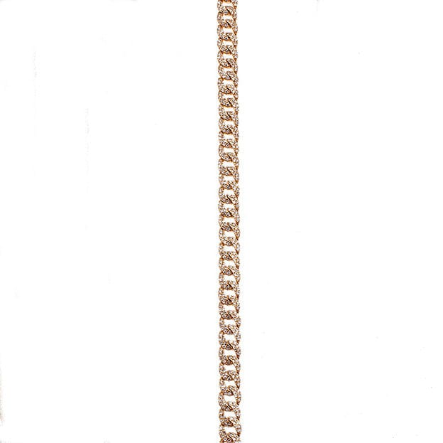 Necklaces 14K Gold Micro-Pave Diamond Cuban Link Chain Necklace Adjustable Length