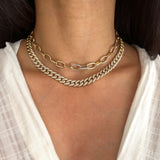 Necklaces 14K Gold Micro-Pave Diamond Cuban Link Necklace