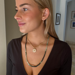 Necklaces 14K Gold Ombre Emerald Beaded Necklace