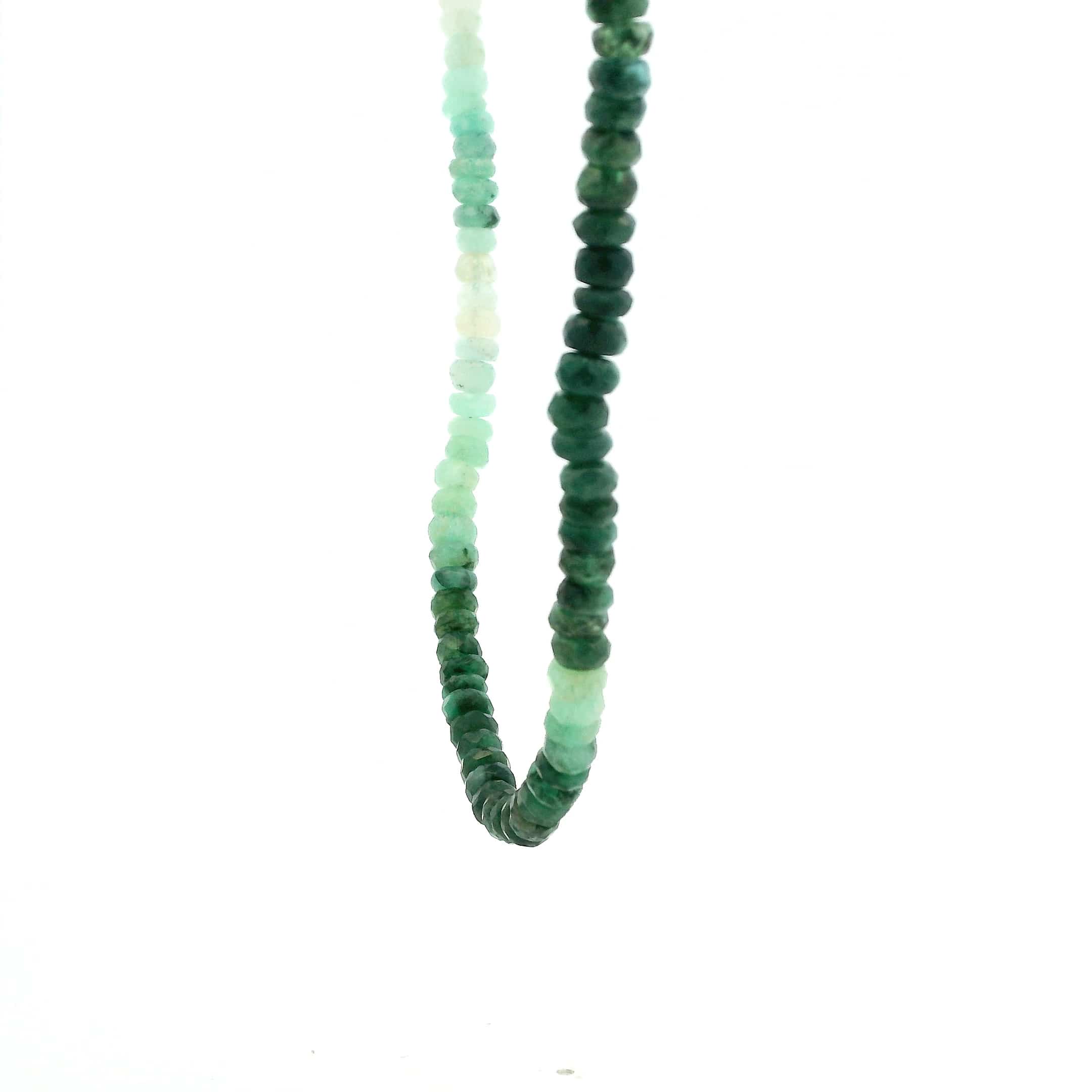 Necklaces 14K Gold Ombre Emerald Beaded Necklace