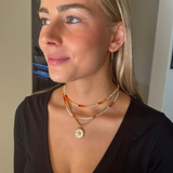 Necklaces 14K Gold Ombre Fire Opal Beaded Necklace