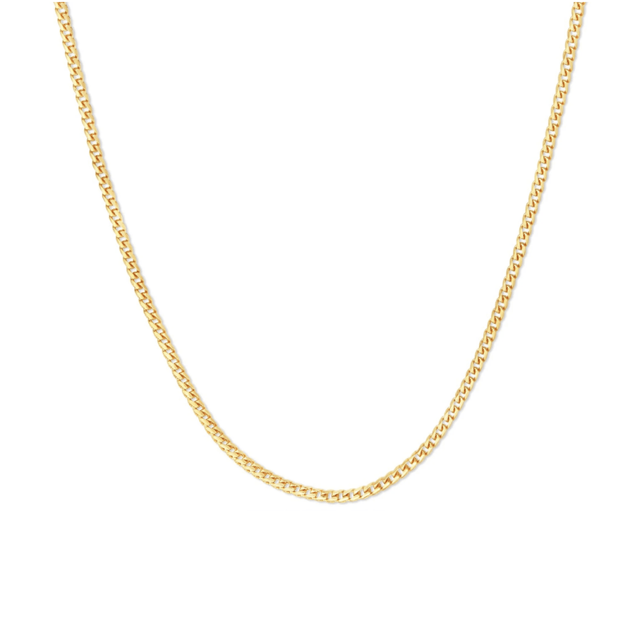 Necklaces 14K Gold Small Franco Diamond Cut Necklace 1.5mm
