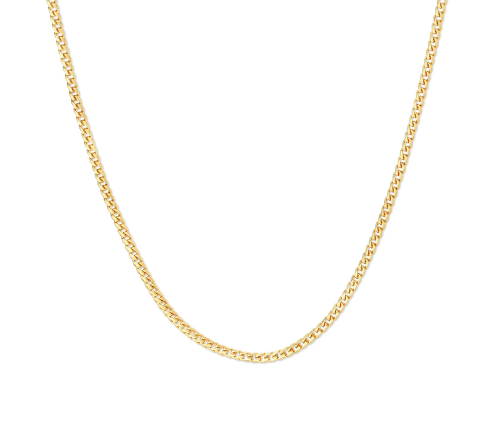 Necklaces 14K Gold Small Franco Diamond Cut Necklace 2mm