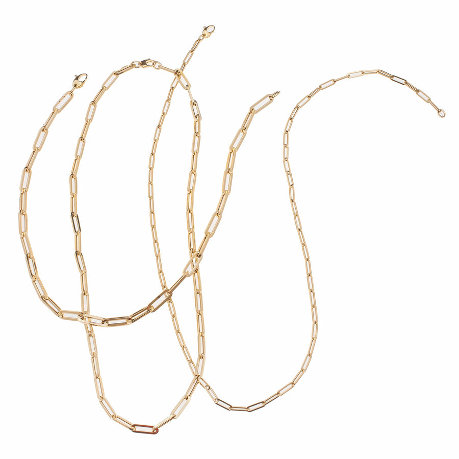 Necklaces 14K Gold Small Paper Clip Necklace 2.0mm
