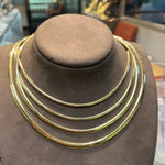 Necklaces 14K Solid Dome Gold Omega Chain Necklace