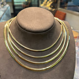 Necklaces 14K Solid Dome Gold Omega Chain Necklace