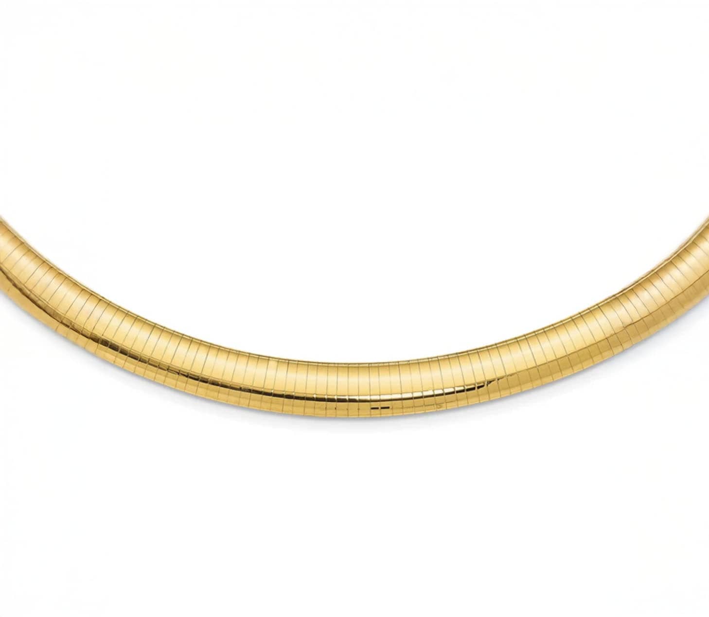 Necklaces 14K Solid Dome Gold Omega Chain Necklace