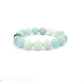 Necklaces 14K Solid Gold Diamond Ball, Diamond Roundels, Blue Topaz Faceted Beaded Bracelet, 10mm