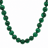 Necklaces 16" / 10 mm Natural Green Malachite Beaded Necklace, 8mm, 10mm