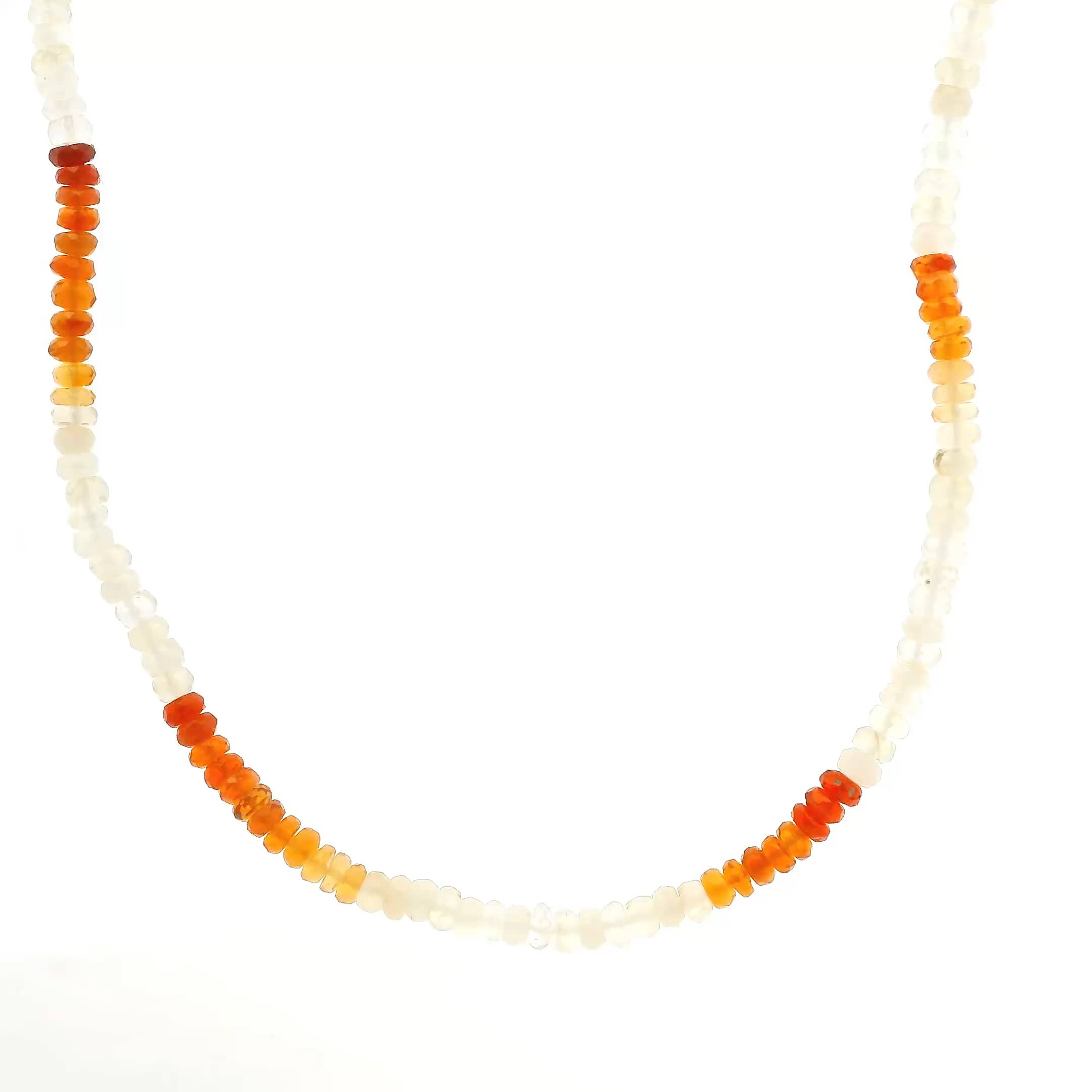 Necklaces 16" 14K Gold Ombre Fire Opal Beaded Necklace