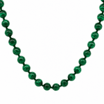 Necklaces 16" / 8 mm Natural Green Malachite Beaded Necklace, 8mm, 10mm
