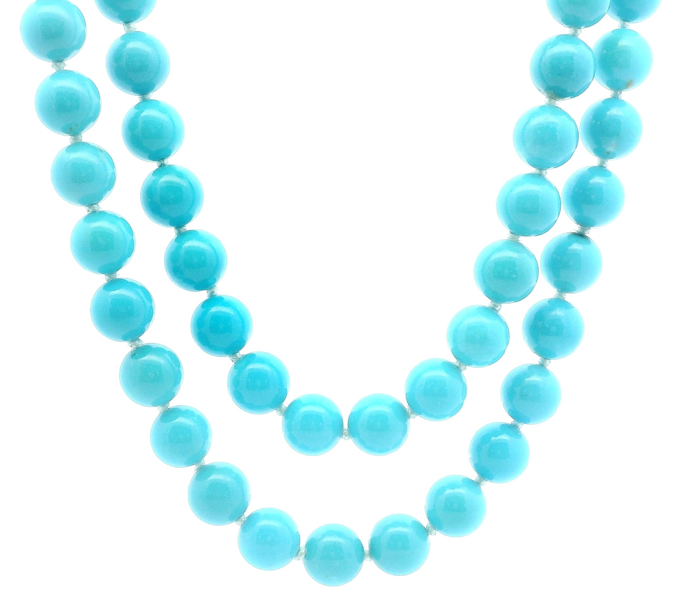 Necklaces 16" Double-Strand Beaded Sleeping Beauty Turquoise Necklace