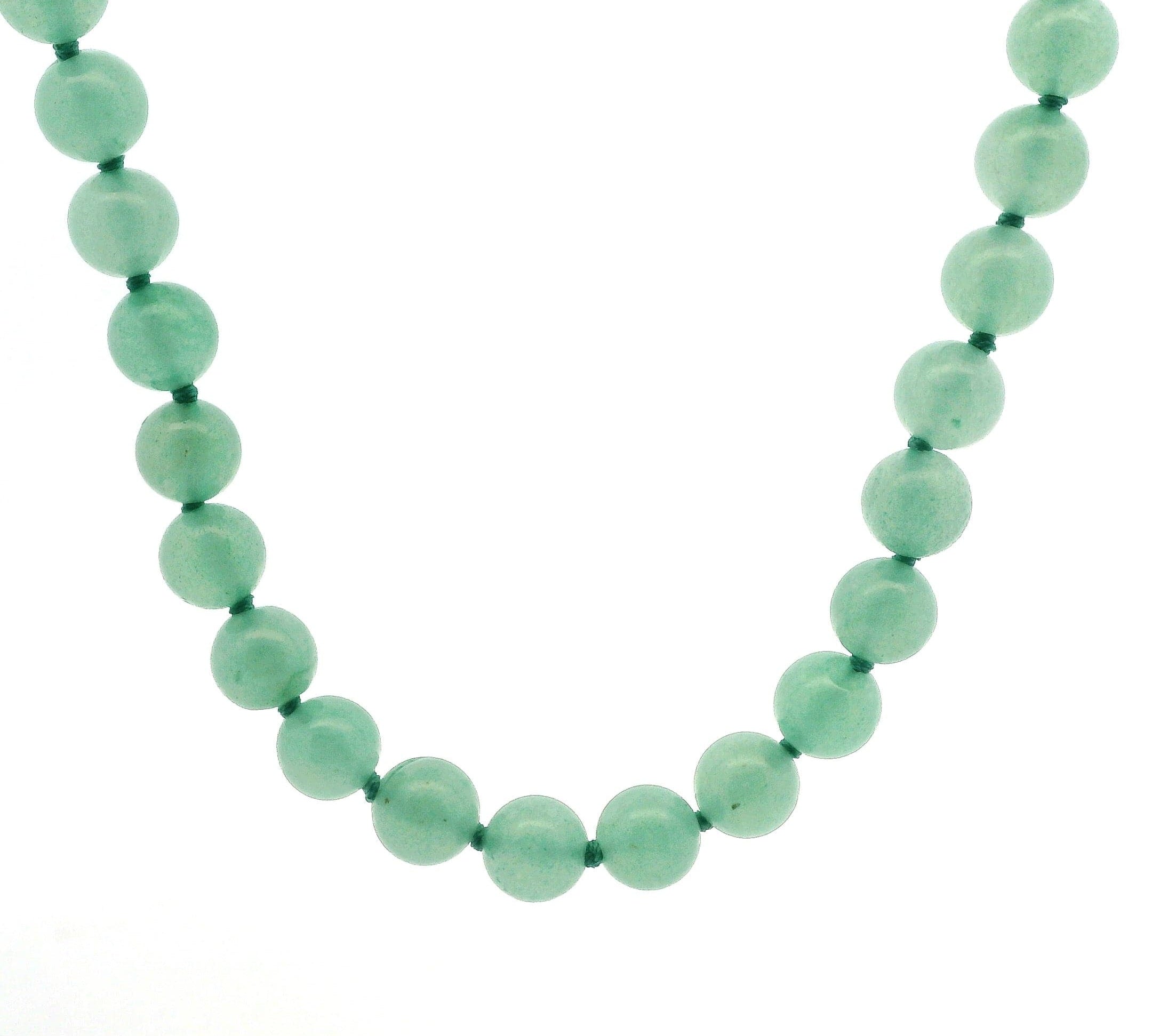 Necklaces 16" Green Jade Beaded Necklace