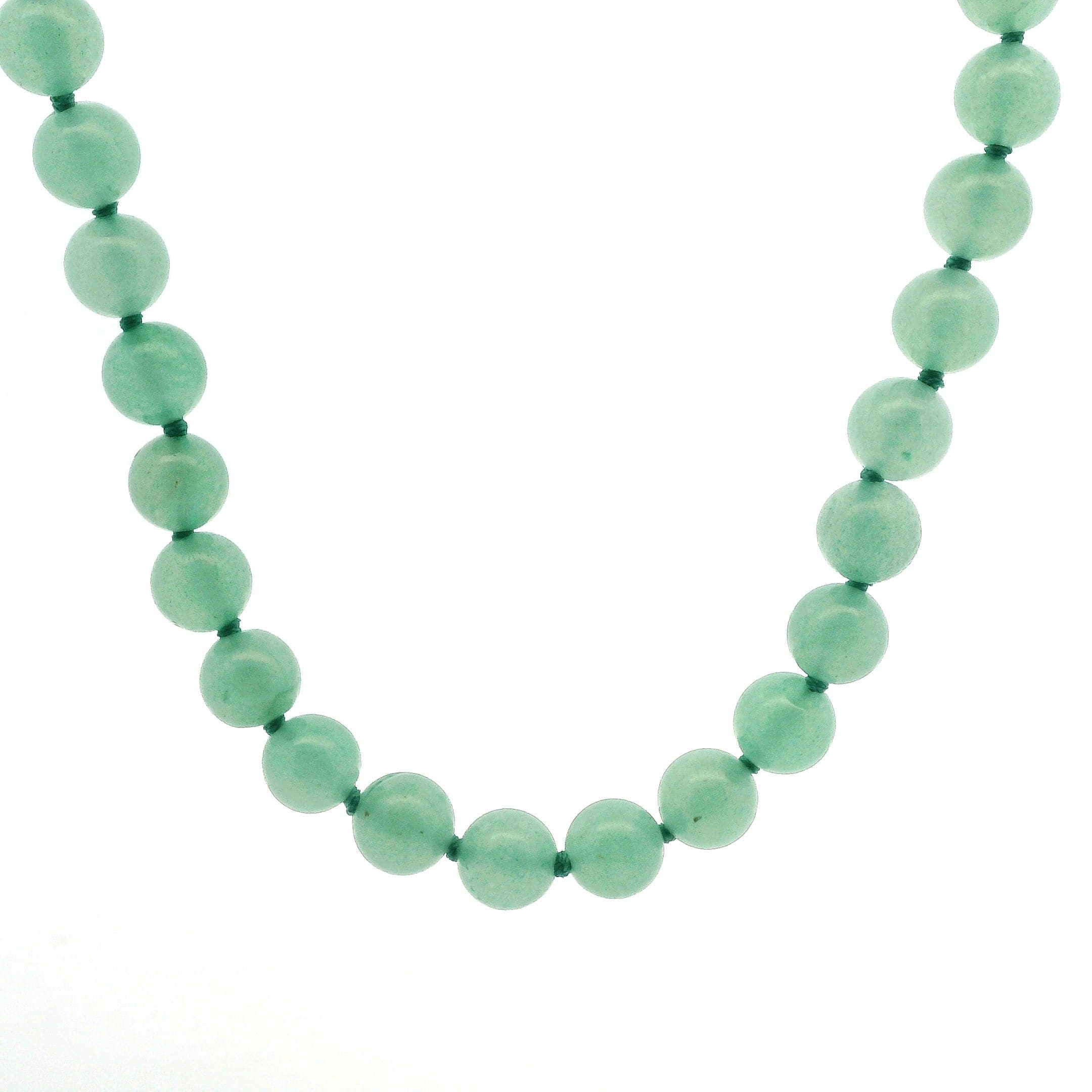 Necklaces 16" Green Jade Beaded Necklace