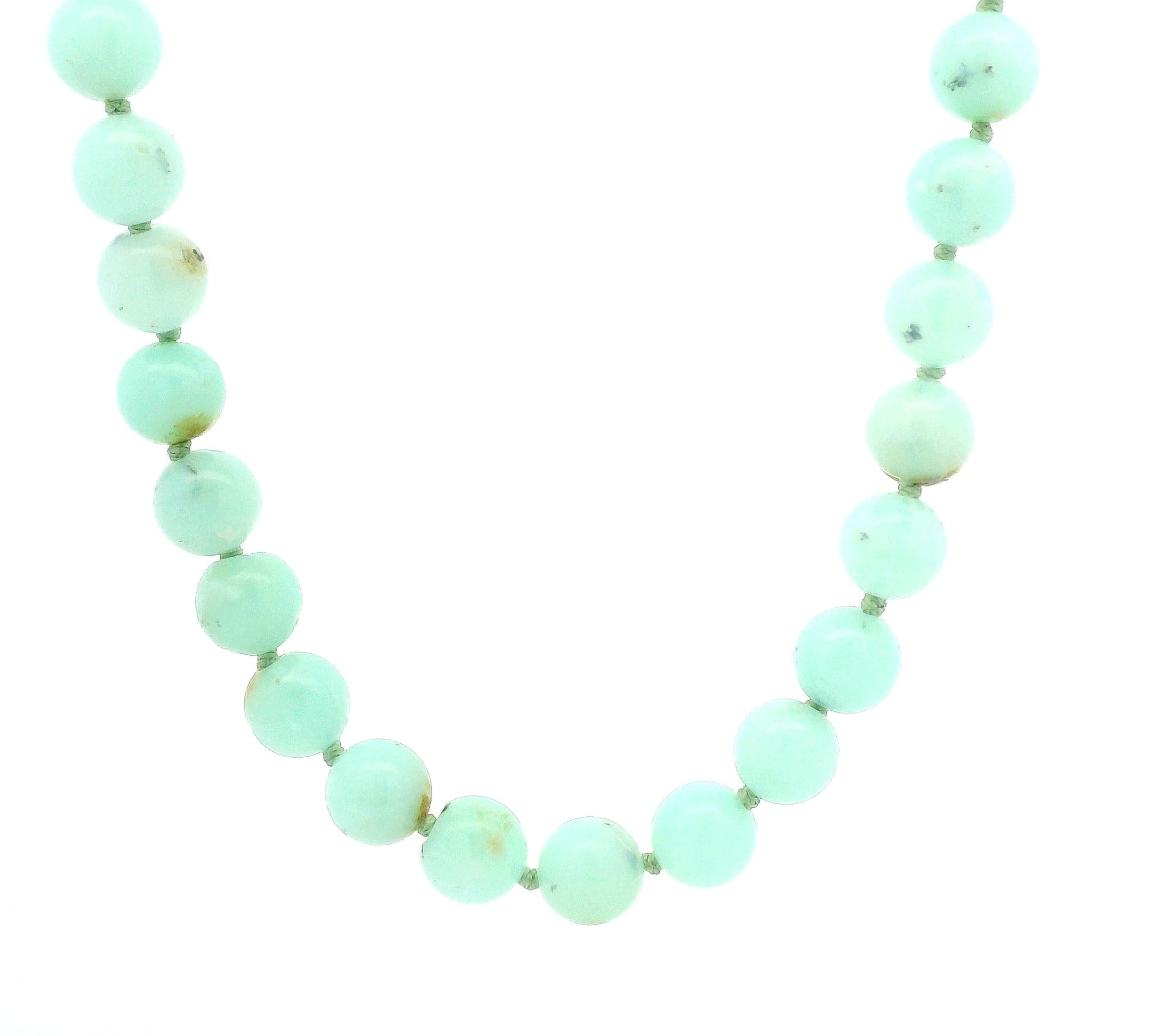 Necklaces 16" Mint Green Chrysoprase Beaded Necklace