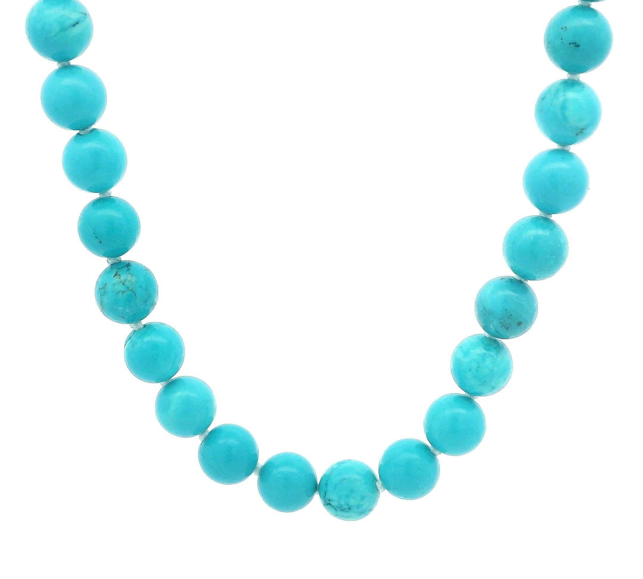 Necklaces 16" Raw Polished Turquoise Beaded Necklace
