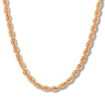 Necklaces 16" / rose 14K Gold Large Rope Chain Necklace 3mm
