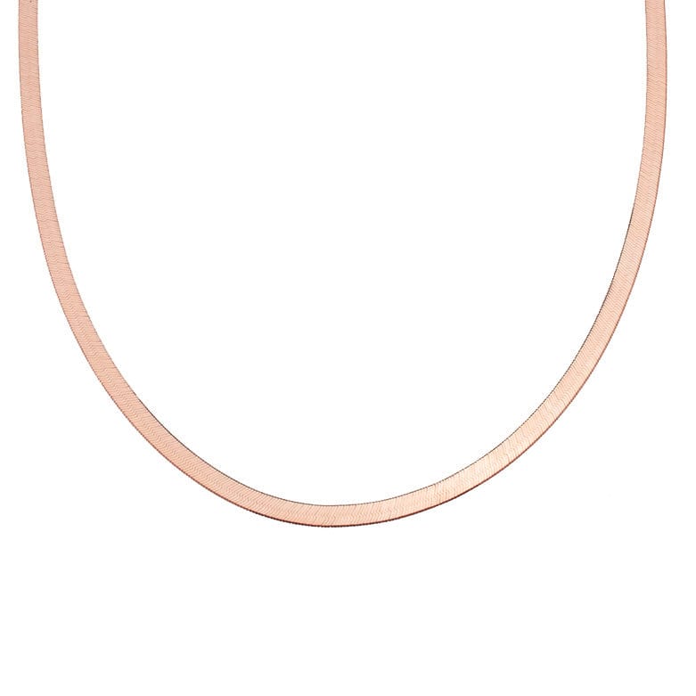 Necklaces 16" / Rose Gold / 14K 14K & 18K Gold Herringbone Chain Necklace 4.5mm