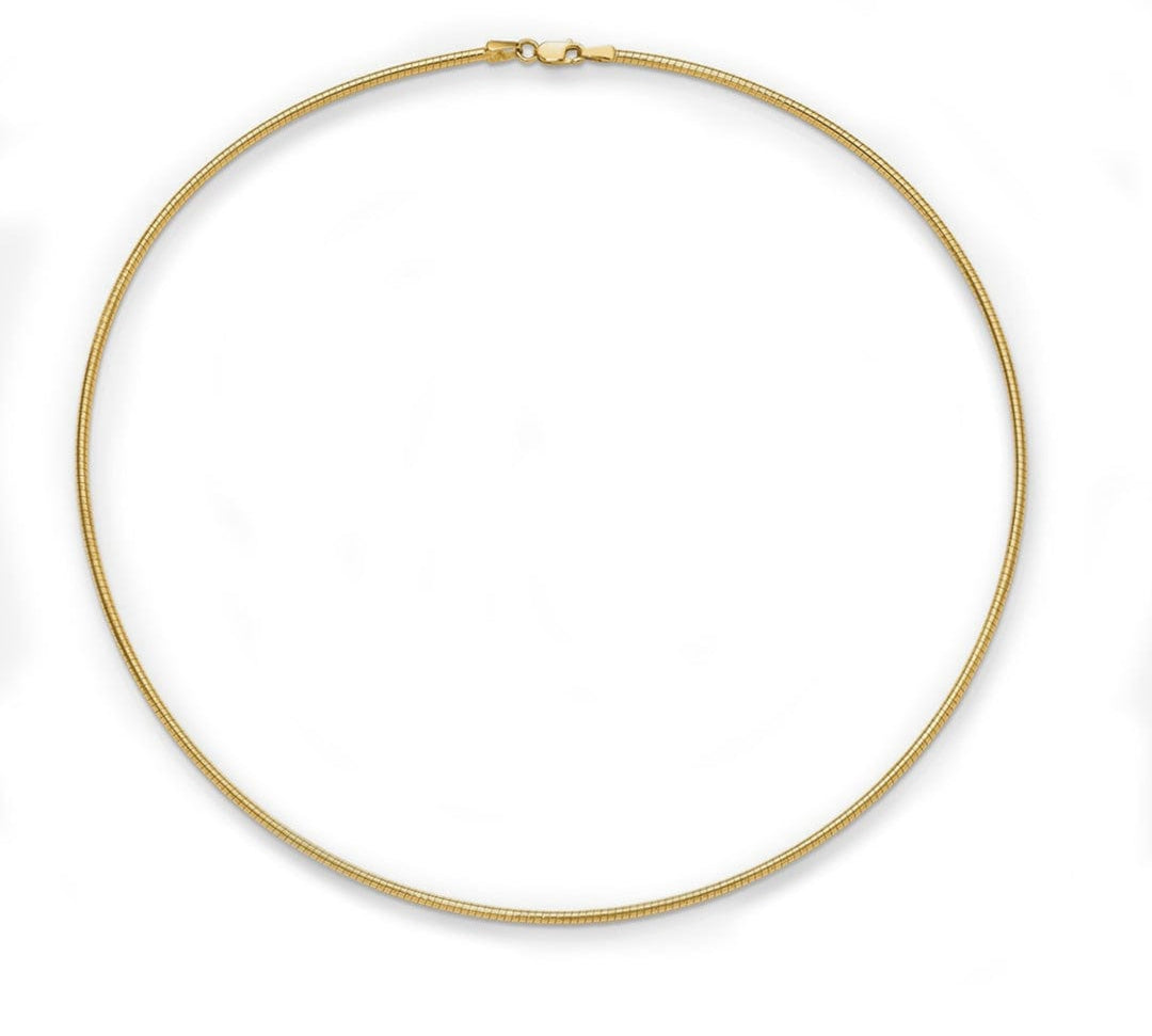 Necklaces 16" / Rose Gold / 14K 14K & 18K Solid Gold Omega Chain Necklace 1.5mm
