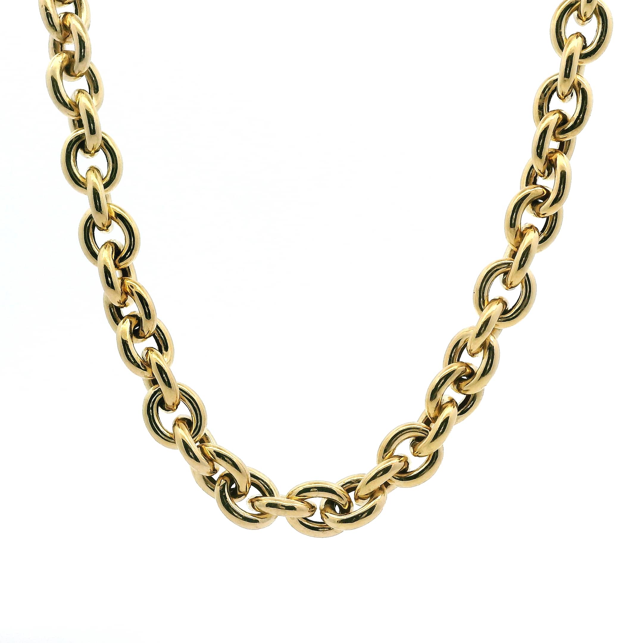 Necklaces 16" / Rose Gold / 14K 14K and 18K Gold Audrey Round Link Chain Necklace