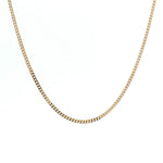 Necklaces 16" / Rose Gold / 14K 14K and 18K Solid Gold Mini Cuban Link Chain Necklace 1.5 mm