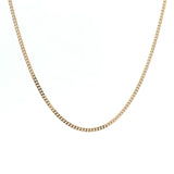 Necklaces 16" / Rose Gold / 14K 14K and 18K Solid Gold Mini Cuban Link Chain Necklace 1.5 mm