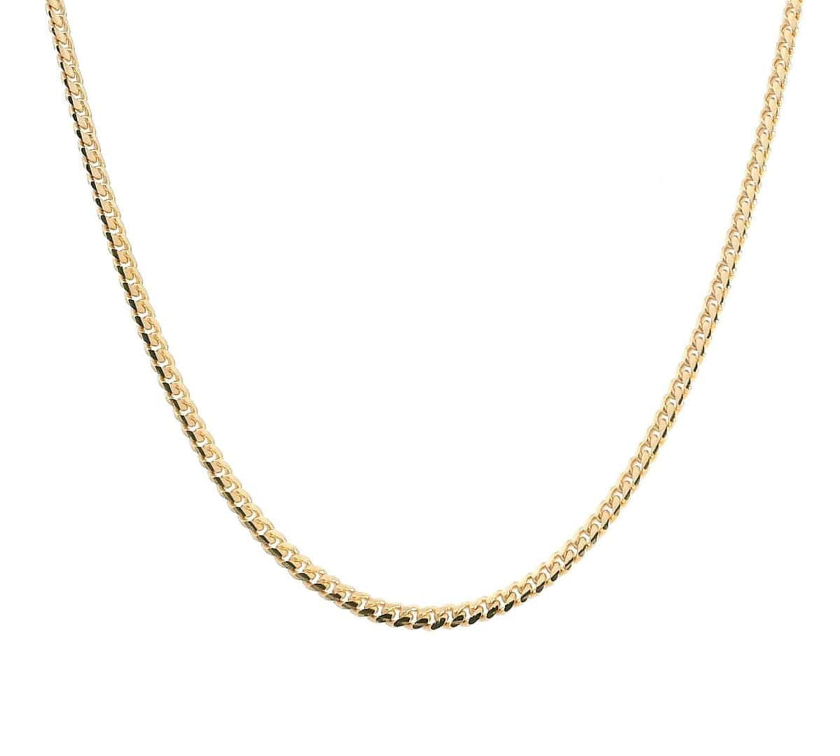 Necklaces 16" / Rose Gold / 14K 14K and 18K Solid Gold Small Cuban Link Chain Necklace 2.0 mm