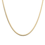 Necklaces 16" / Rose Gold / 14K 14K and 18K Solid Gold Small Cuban Link Chain Necklace 2.0 mm